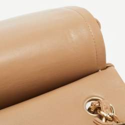 Pre Owned Chanel Beige Quilted Leather Jumbo Classic Double Flap Bag