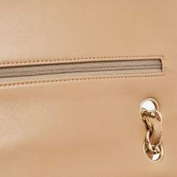 Pre Owned Chanel Beige Quilted Leather Jumbo Classic Double Flap Bag
