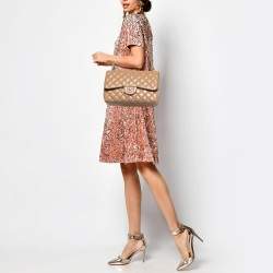 Pre Owned Chanel Beige Quilted Leather Jumbo Classic Double Flap Bag