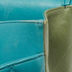 Pre Owned Chanel Tri Color Quilted Leather Jumbo Classic Double Flap Bag
