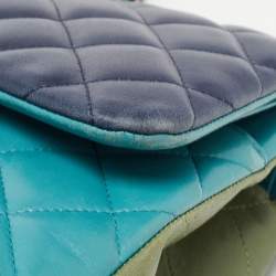 Pre Owned Chanel Tri Color Quilted Leather Jumbo Classic Double Flap Bag