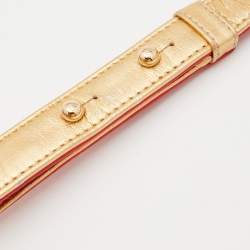 Pre Owned Chanel Gold Cube Embossed Leather Medium Boy Flap Bag