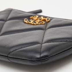 Pre Owned Chanel Black Quilted Leather 19 Pouch 
