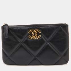 Chanel Black Quilted Leather 19 Pouch Chanel