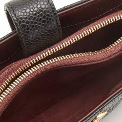 Pre Owned Chanel Black Quilted Caviar Leather CC O Phone Pouch