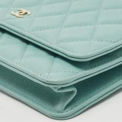 Chanel Celeste Quilted Caviar Leather CC Wallet on Chain 