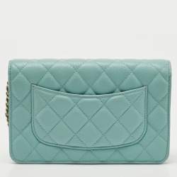 Chanel Celeste Quilted Caviar Leather CC Wallet on Chain 