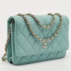 Chanel Celeste Quilted Caviar Leather CC Wallet on Chain 