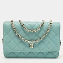 Chanel Celeste Quilted Caviar Leather CC Wallet on Chain 