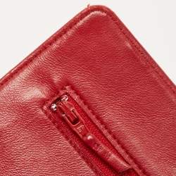 Chanel Red Quilted Leather Classic Wallet on Chain