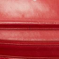 Chanel Red Quilted Leather Classic Wallet on Chain