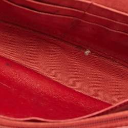 Chanel Red Quilted Leather Classic Wallet on Chain