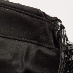 Pre Owned Chanel Black Sequins CC Half Moon Clutch