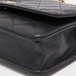 Chanel Black Quilted Caviar Leather WOC Bag