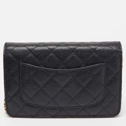 Chanel Black Quilted Caviar Leather WOC Bag