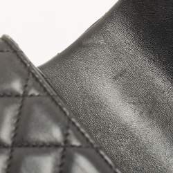 Pre Owned Chanel Black Quilted Leather Knock On Wood Top Handle Bag