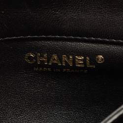 Pre Owned Chanel Black Quilted Leather Knock On Wood Top Handle Bag