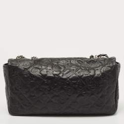 مملوكة مسبقًا Chanel Black Lucky Charm Embossed Leather CC Flap Bag
