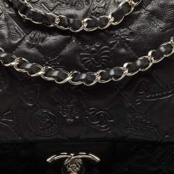 مملوكة مسبقًا Chanel Black Lucky Charm Embossed Leather CC Flap Bag