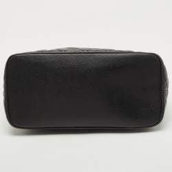 Pre Owned Chanel Black Quilted Caviar Leather Medallion Tote