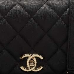 Pre Owned Chanel Black Caviar Leather Small Business Affinity Flap Bag