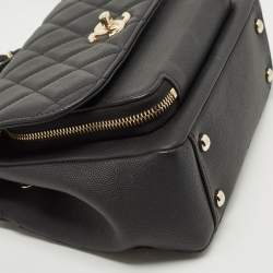 Pre Owned Chanel Black Caviar Leather Small Business Affinity Flap Bag