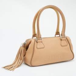 Pre Owned Chanel Beige Leather LAX Tassel Bag