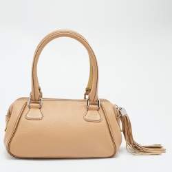 Pre Owned Chanel Beige Leather LAX Tassel Bag
