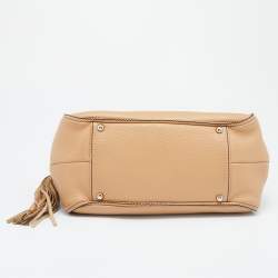 Pre Owned Chanel Beige Leather LAX Tassel Bag