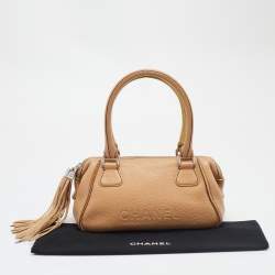Pre Owned Chanel Beige Leather LAX Tassel Bag