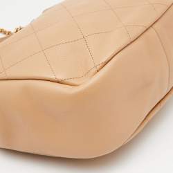 Pre Owned Chanel Beige Quilted Leather Egyptian Amulet Drawstring Bucket Bag