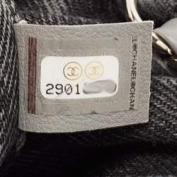Pre Owned Chanel Grey/Black Quilted Washed Denim Small Denimpression Flap Bag