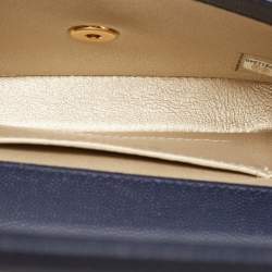 Pre Owned Chanel Blue Caviar Leather Captain Gold Waist Bag