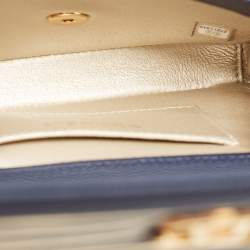 Pre Owned Chanel Blue Caviar Leather Captain Gold Waist Bag