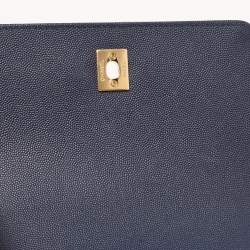Pre Owned Chanel Blue Caviar Leather Captain Gold Waist Bag
