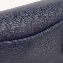 Pre Owned Chanel Blue Caviar Leather Captain Gold Waist Bag
