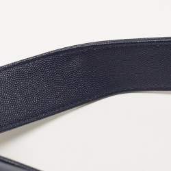 Pre Owned Chanel Blue Caviar Leather Captain Gold Waist Bag