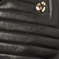 Pre Owned Chanel Black Quilted Leather Small Trendy CC Flap Top Handle Bag