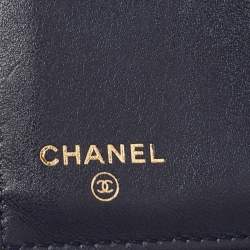 Chanel Blue Quilted Caviar Leather Small Boy Wallet