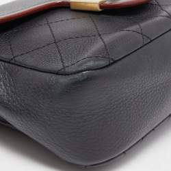 Pre Owned Chanel Black Quilted Leather Archi Chic Flap Bag