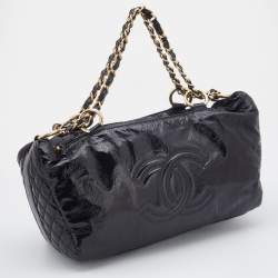 Pre Owned Chanel Black Patent Vinyl Rock and Chain Bag