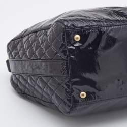 Pre Owned Chanel Black Patent Vinyl Rock and Chain Bag