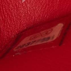 Pre Owned Chanel Red Python Medium Classic Double Flap Bag