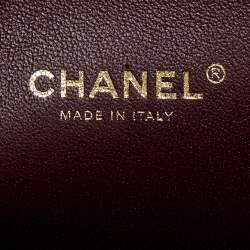 Pre Owned Chanel Red Quilted Caviar Leather Medium CC Filigree Vanity Case Bag