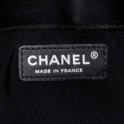 Pre Owned Chanel Black Patent Leather New Medium Reverso Boy Flap Bag