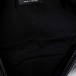 Pre Owned Chanel Black Patent Leather New Medium Reverso Boy Flap Bag