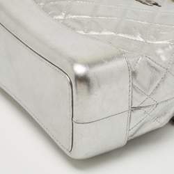 Pre Owned Chanel Silver Quilted Leather Small Gabrielle Backpack