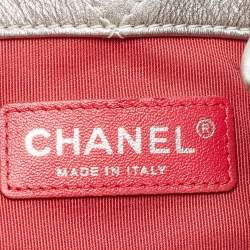 Pre Owned Chanel Silver Quilted Leather Small Gabrielle Backpack
