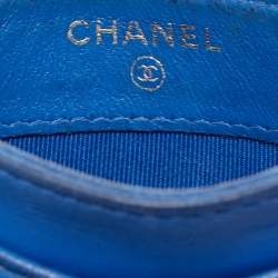 Chanel Blue Quilted Leather Classic Card Holder