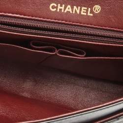 Pre Owned Chanel Black Quilted Leather Vintage Classic Double Flap Bag 